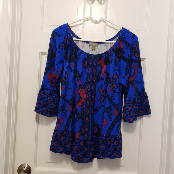 Style & Co. Colorful Knit Top Size Medium, Boho - Picture 6 of 8